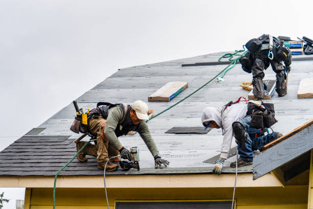 Professional Gutter Installation technician working in Asheboro, NC